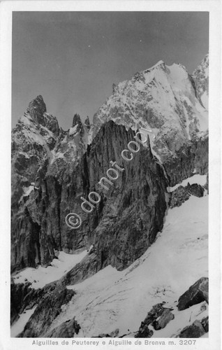 Cartolina Aiguille de Peuterey - Aiguille de Brenva anni '50