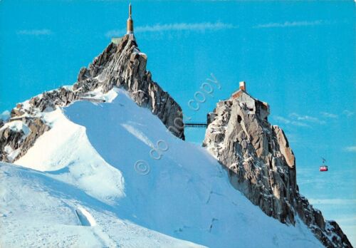 Cartolina Aiguille du Midi funivia per Chamonix (Aosta)