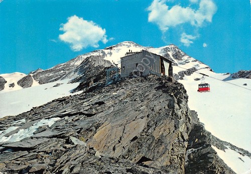Cartolina Alagna arrivo funivia Punta Indren timbro Ristorante Stolemberg 1974