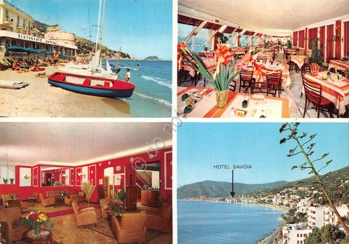 Cartolina Alassio Hotel Savoia 4 vedute 1975