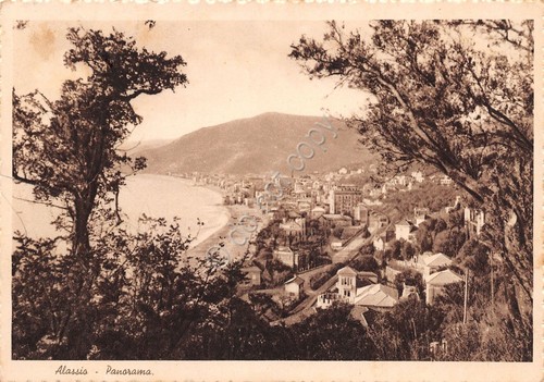 Cartolina Alassio panorama 1940