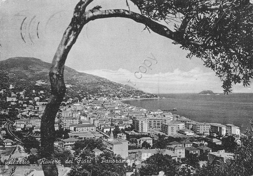 Cartolina Alassio panorama 1962