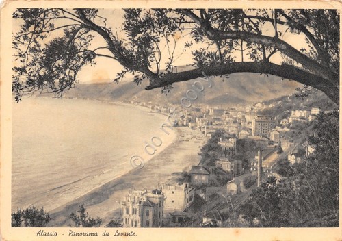 Cartolina Alassio Panorama da Levante 1937
