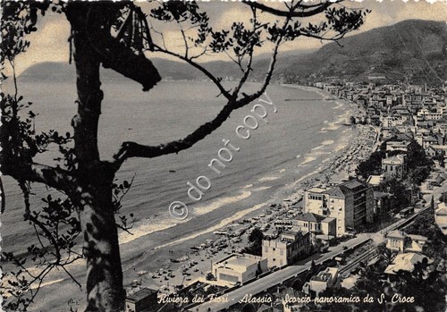 Cartolina Alassio panorama da S. Croce 1954 VG (Savona)