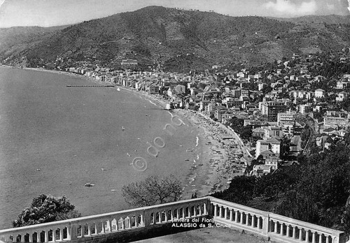 Cartolina Alassio panorama da terrazza a Santa Croce anni '50