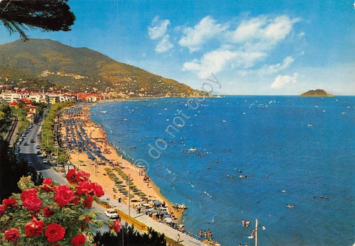 Cartolina Alassio Spiaggia di Ponente 1981 (Savona)