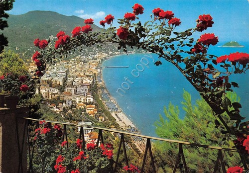Cartolina Alassio Spiaggia panorama da Ponente 1995