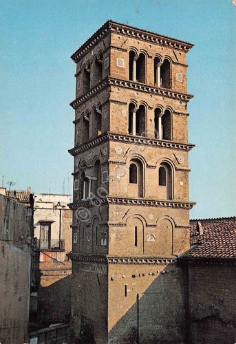 Cartolina Albano Laziale Campanile di S. Pietro Particolare