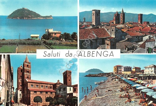 Cartolina Albenga vedute (Savona)