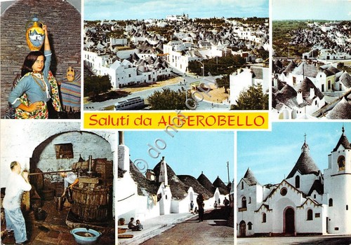 Cartolina Alberobello Saluti da Vedutine (Altre tematiche)