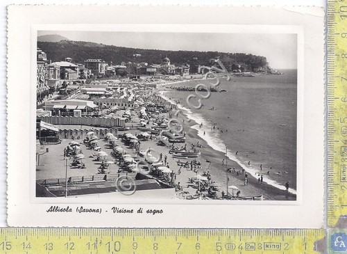 Cartolina Albisola la spiaggia 1951 (Savona)