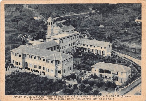 Cartolina Albisola Superiore Noviziato S. Cuore dall'alto