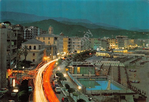 Cartolina Albissola Marina Notturno 1969 (Savona)