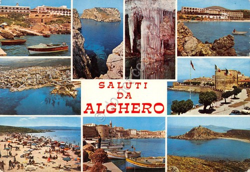 Cartolina Alghero vedute varie NVG (Sassari)
