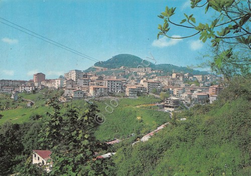 Cartolina Allumiere Panorama paese case anni '70