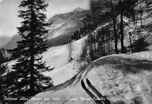 Cartolina Alpe Devero dintorni Monte Cistella sci 1954 Timbro Rifugio …