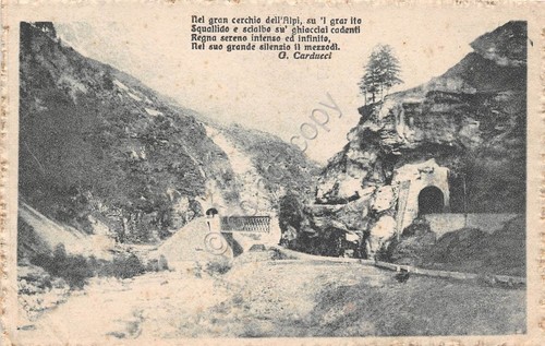 Cartolina Alpi Ghiacciai Poesia Carducci anni '20 ?