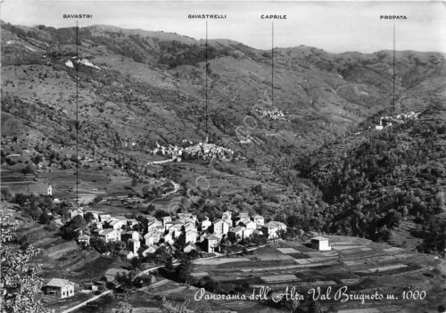 Cartolina Alta Val Brugneto Panorama anni '50 (Genova)