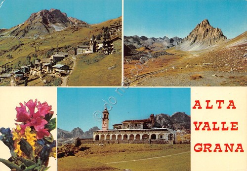 Cartolina Alta Valle Grana Frazione Chiappi vedute panorama 1971 (Cuneo)