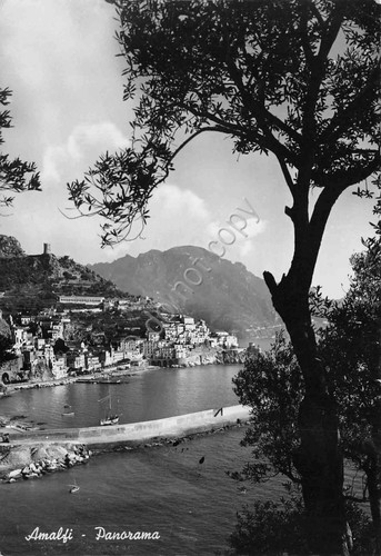 Cartolina Amalfi panorama parziale della costa anni '50