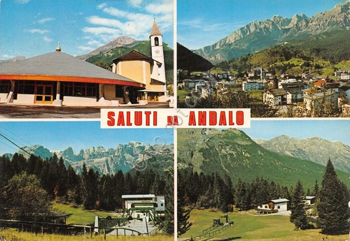 Cartolina Andalo vedute 1977 (Trento)