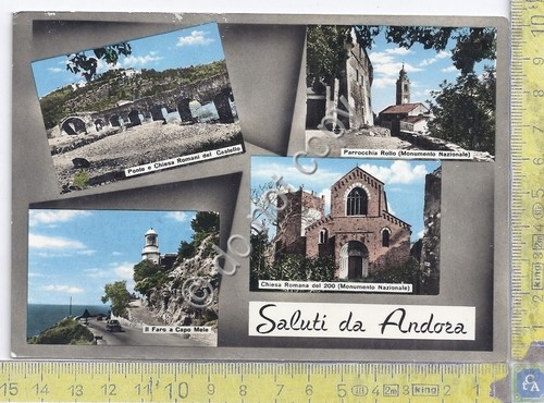 Cartolina Andora Gruss aus Saluti da francobollo 1960 (Napoli)