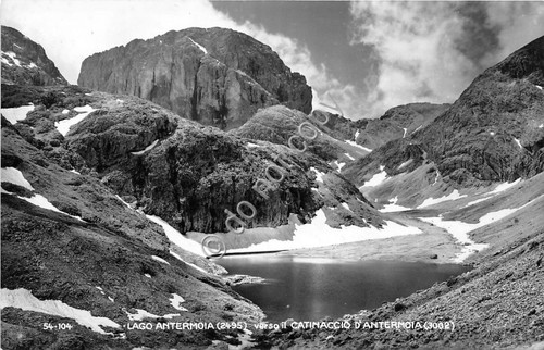 Cartolina Antermoia Lago timbro SAT Rifugio (Trento)