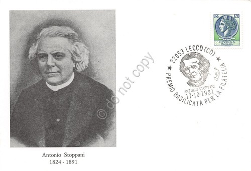 Cartolina Antonio Stoppani FDC Timbro Lecco 1981 n. 882