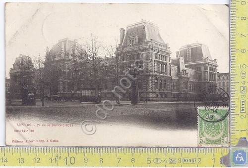 Cartolina Anvers Palais de Justice Vg Belge Congo 1908