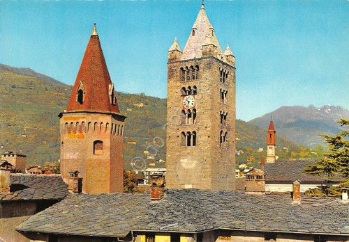 Cartolina Aosta Campanile di S. Orso