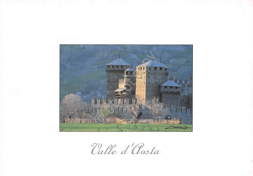 Cartolina Aosta Fenis Castello