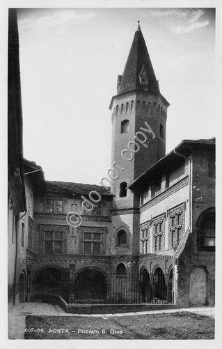 Cartolina Aosta Priorato S. Orso Ed. Brunner