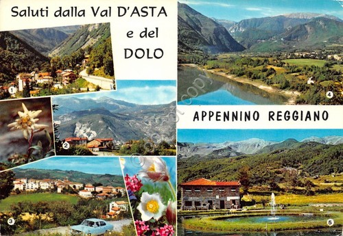 Cartolina Appennino Reggiano Val d'Asta e del Dolo 7 vedute …