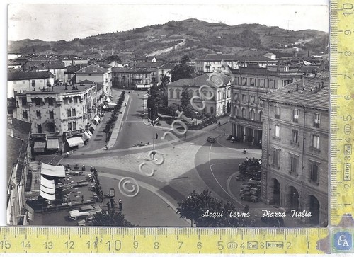 Cartolina Aqui Terme Piazza Italia - Auto d'epoca - 1959 …