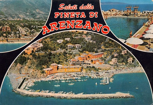 Cartolina Arenzano Pineta vedute aeree (Genova)