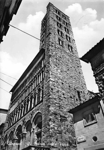 Cartolina Arezzo Santa Maria della Pieve 1960