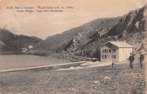 Cartolina Argentera Lago della Maddalena soldati 1917 Timbro Censura Militare