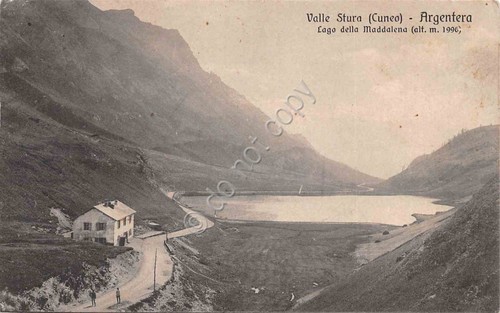 Cartolina Argentera Valle Stura Lago Maddalena 1917 Timbro Censura Militare