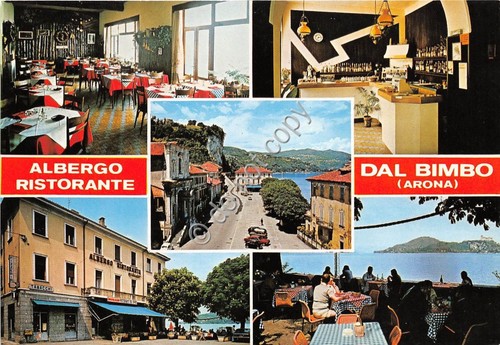 Cartolina Arona Ristorante Dal Bimbo vedutine