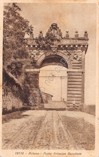 Cartolina Artena Porta Principe Borghese 1929