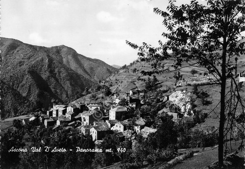 Cartolina Ascona Val D'Aveto panorama anni '50