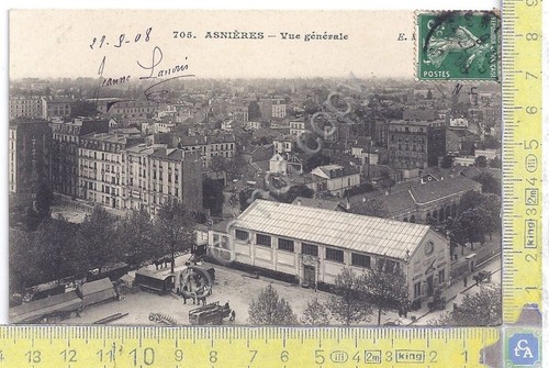 Cartolina Asnieres - coaches - Vg France Congo - 1908