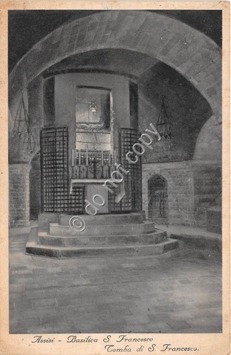 Cartolina Assisi Basilica San Francesco Tomba 1937