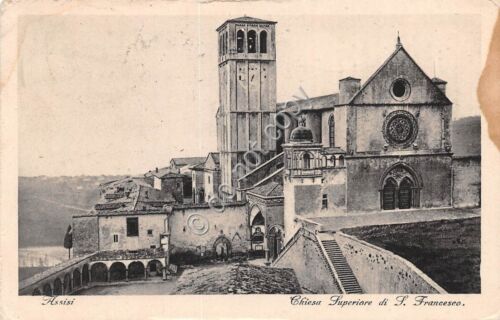 Cartolina Assisi Chiesa Superiore di San Francesco anni '30