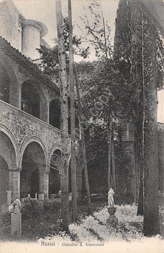 Cartolina Assisi Chiostro San Francesco