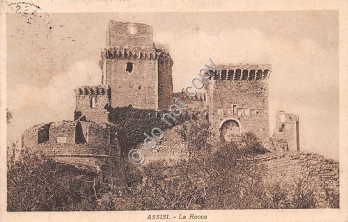 Cartolina Assisi La Rocca 1926