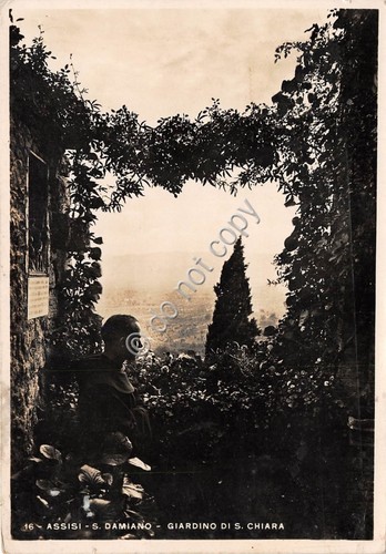 Cartolina Assisi San Damiano Giardino S. Chiara Animata 1938 (Perugia)