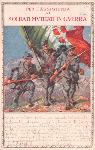 Cartolina Assistenza Soldati Mutilati in Guerra Sede Milano VG