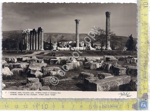 Cartolina Athens Temple of Zeus 1956