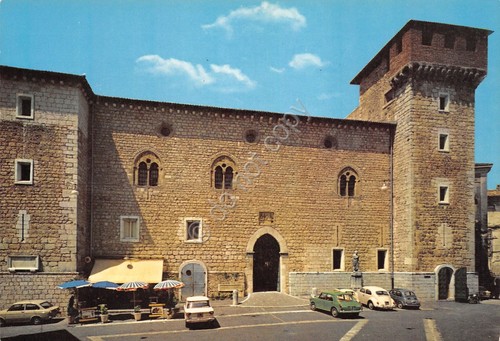 Cartolina Atina Palazzo Duca Cantelmi auto d'epoca anni '70